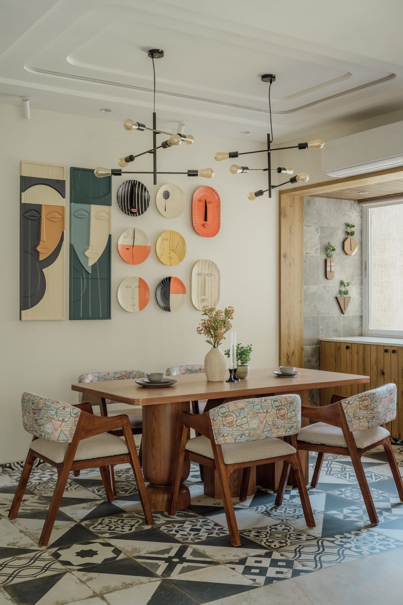 Retro Revival: A Harmonious Fusion of Mid-Century Charm and Contemporary Flair — interior design by CanvasInc Design in Kandivali , Mumbai