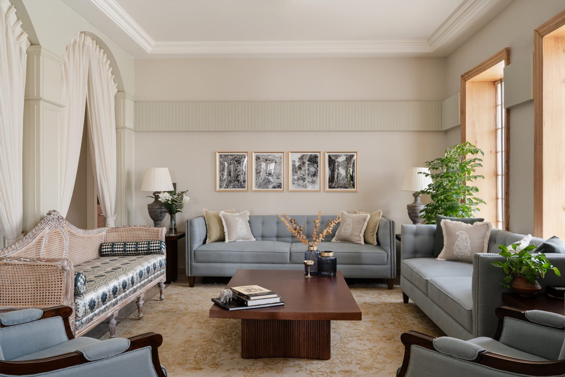 A Journey Through ‘The Lawyerly Abode’ with The Concreate Story: A 15,000 sq ft home that Beautifully Marries French Colonial Charm and Georgian Sophistication — interior design by Ar Rohan Gera, Ar Nishtha Duggal in Noida