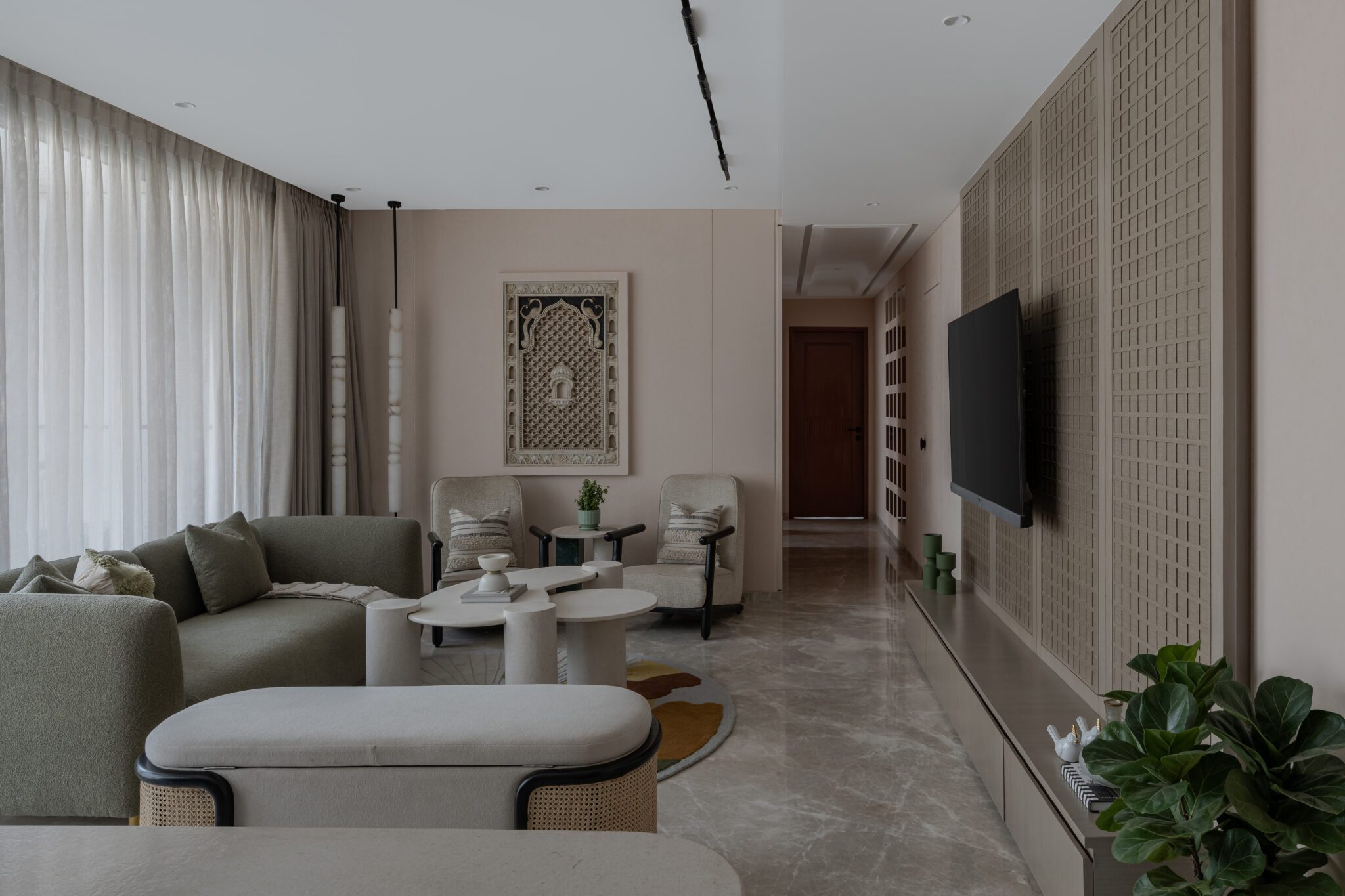 The Canvas Home – A Study in Cultural Warmth and Contemporary Restraint — interior design by Essence of Art in Mumbai