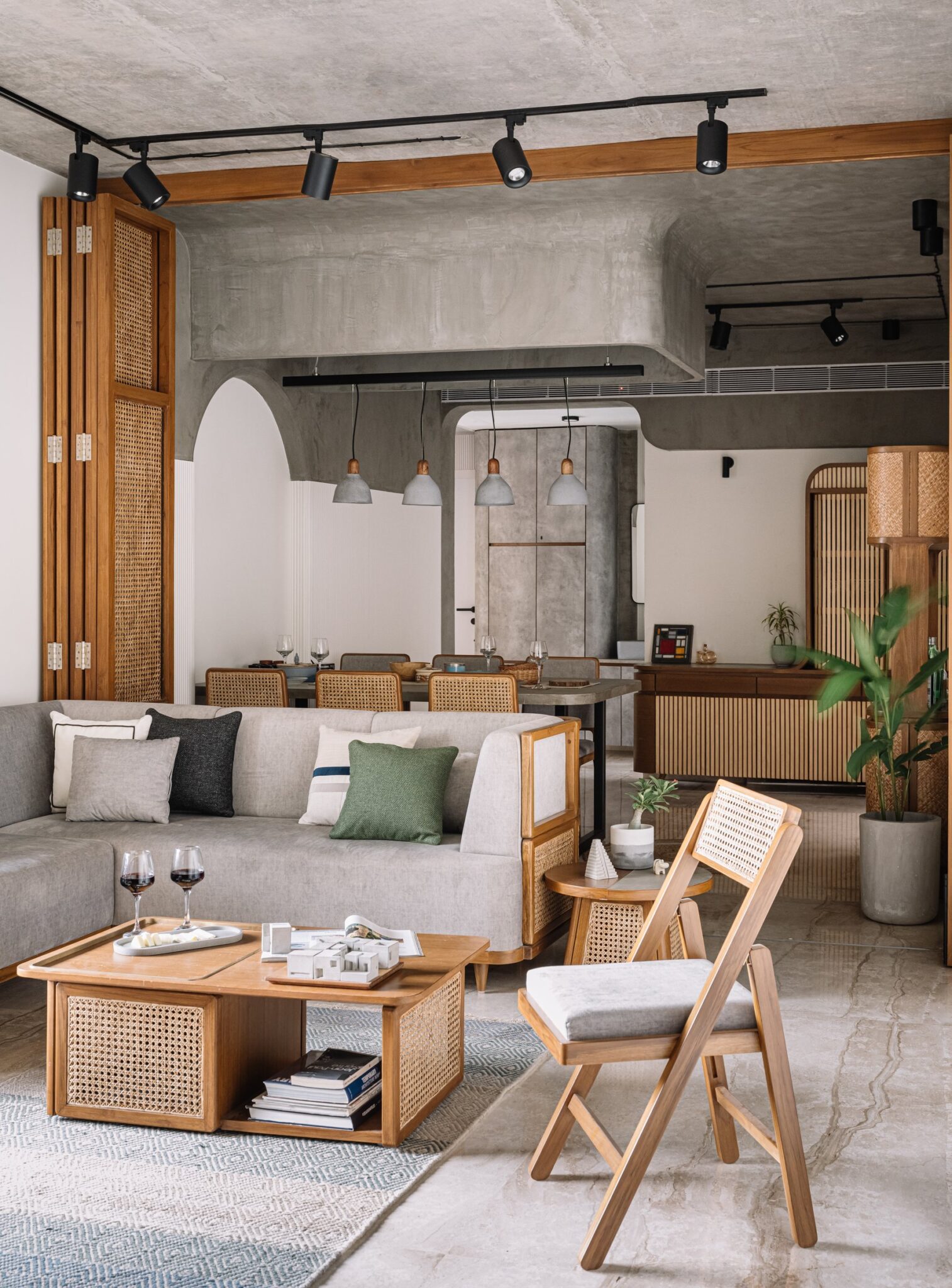 Curves, Concrete and Lines: A Home That Lets Its Craft Vocabulary Do the Talking — interior design by Jetsons in Ahmedabad, Gujarat, India