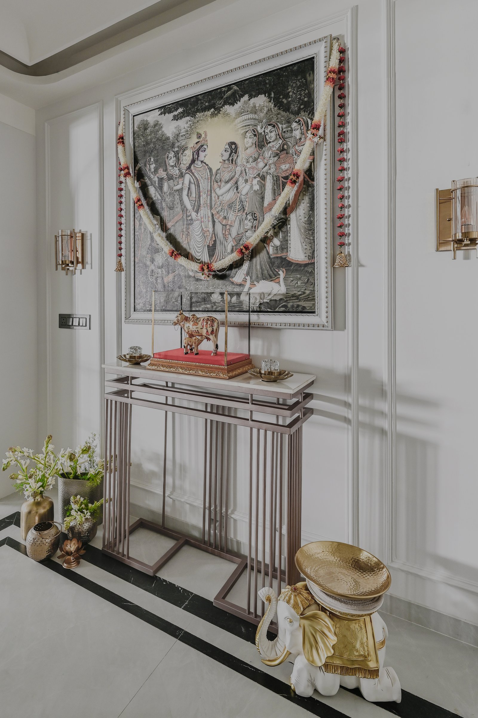 The pooja niche: where the home stops editing itself and lets devotion stand fully ornamented