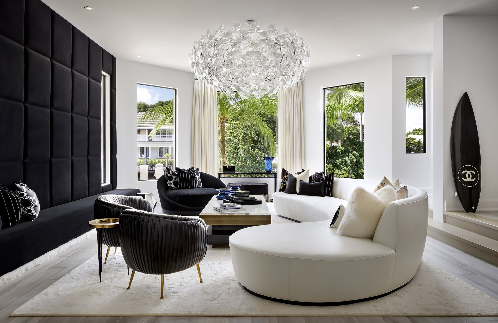 An interior composed around bespoke furnishings and finishes designed specifically for the residence