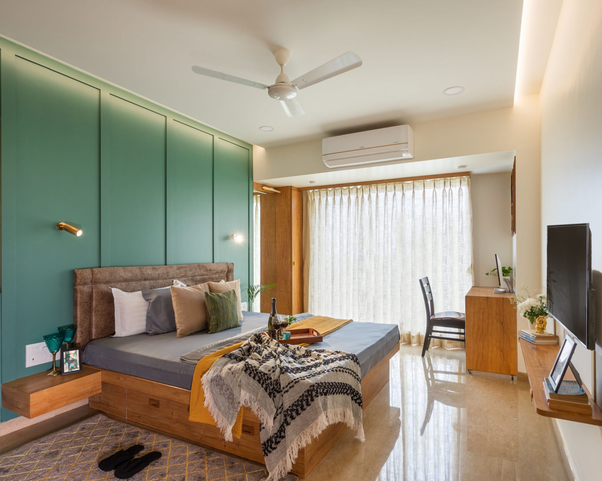 Contemporary meets functionality in this 3BHK apartment in Mumbai, designed by Studio Rohini Bagla — Studio Rohini Bagla, Powai, Mumbai
