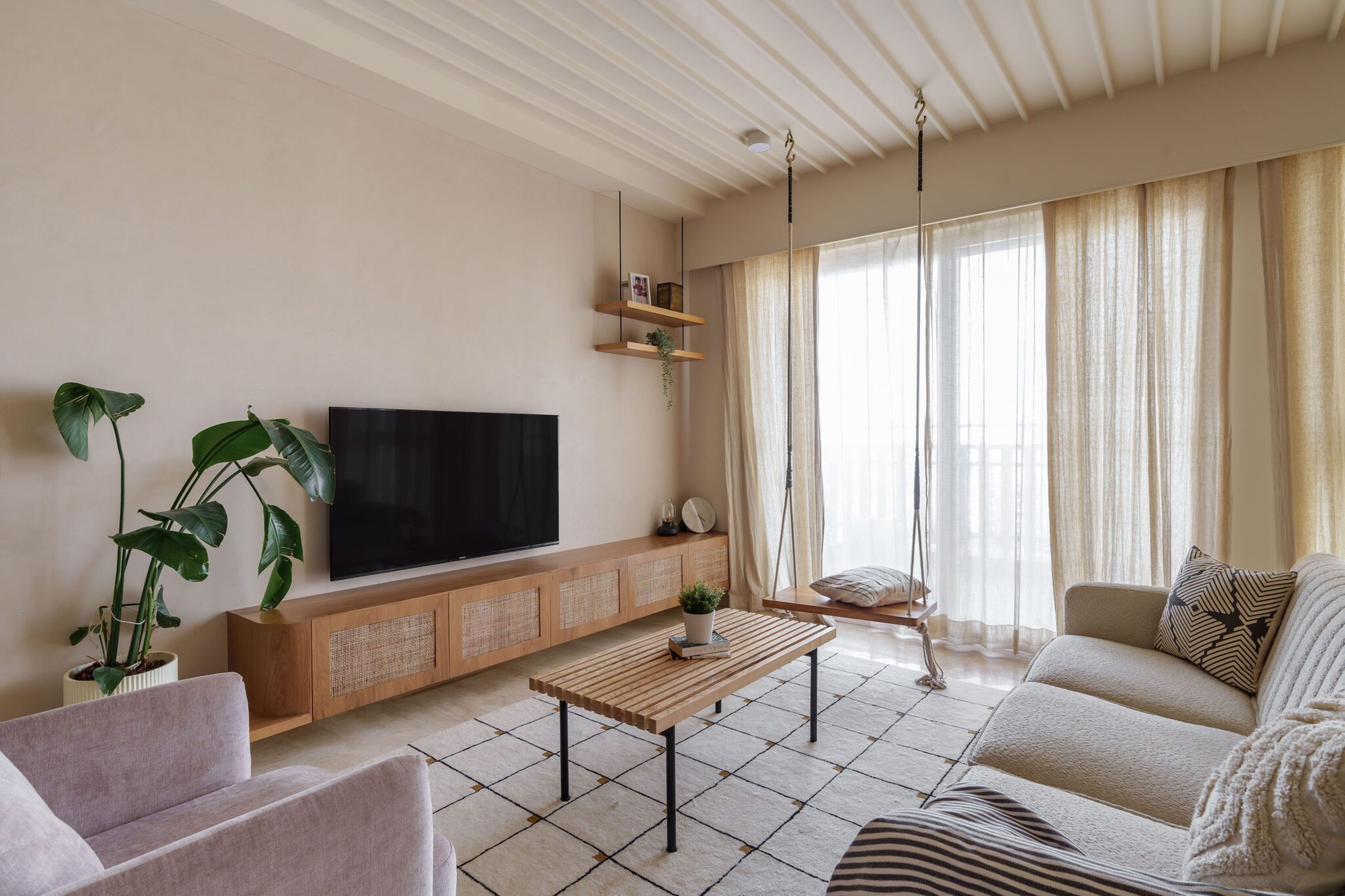 Elegantly Refined:  Subdued Earth Tones and Clean Design for this 2,000 Sqft Bangalore abode – Designed by The Monochrome Studio — The Monochrome Studio, Bangalore