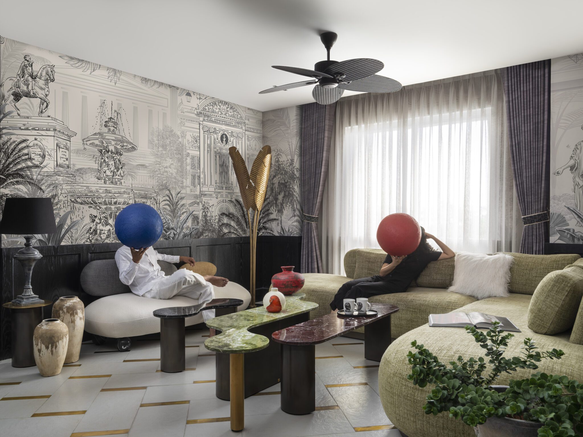 The Enigmatic Aura of Keerthi Tummala’s ‘LUNA’: A multilayered city apartment blending timeless Yin Yang principles and contemporary Living — Sage Living Home And Decor, Hyderabad