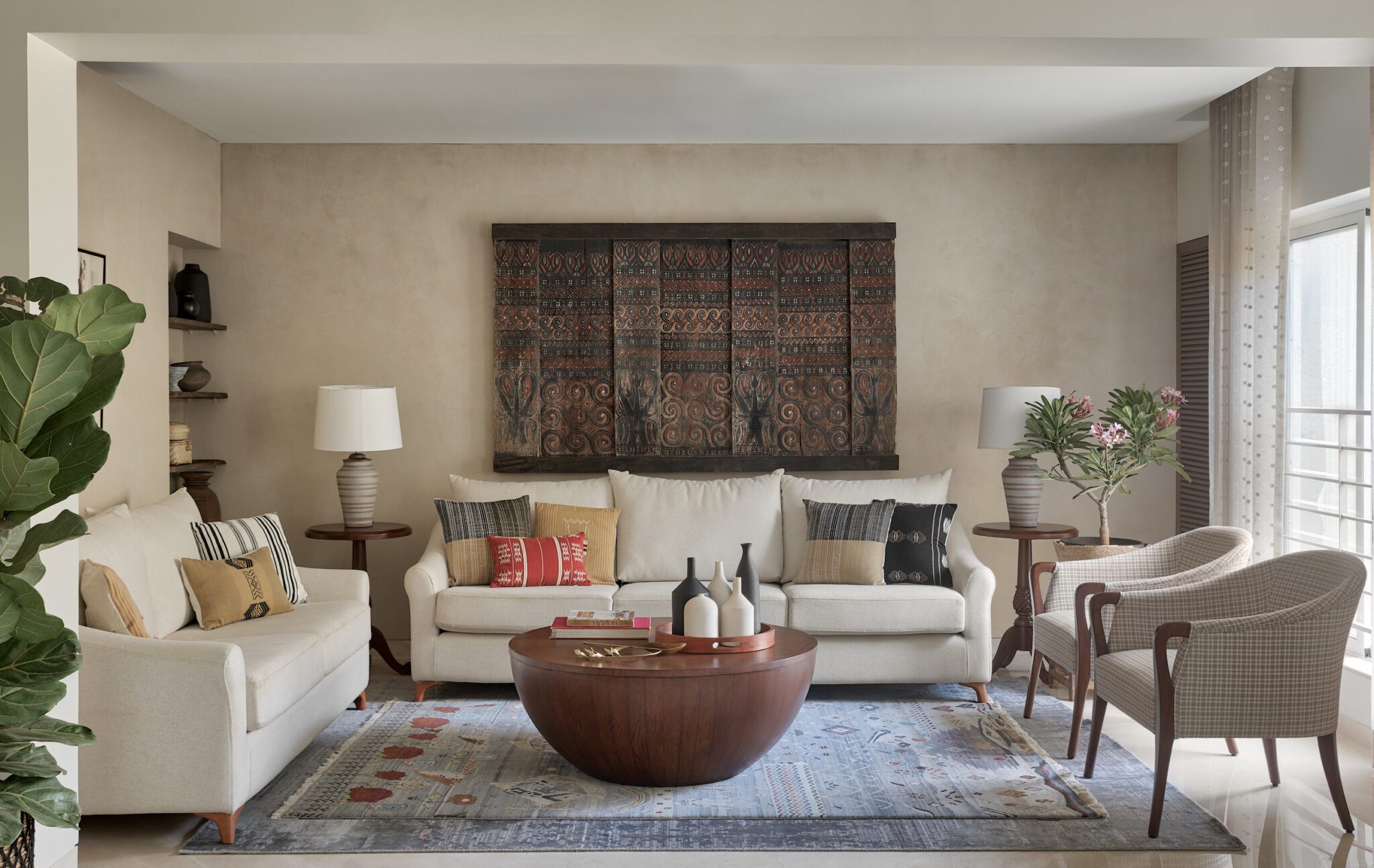 A tropical- modernist Pune home designed by Alkove-Design transforms into an urban sanctuary, offering respite with its fluid blend of art, design and tasteful living — Alkove-Design, Pune, Maharashtra