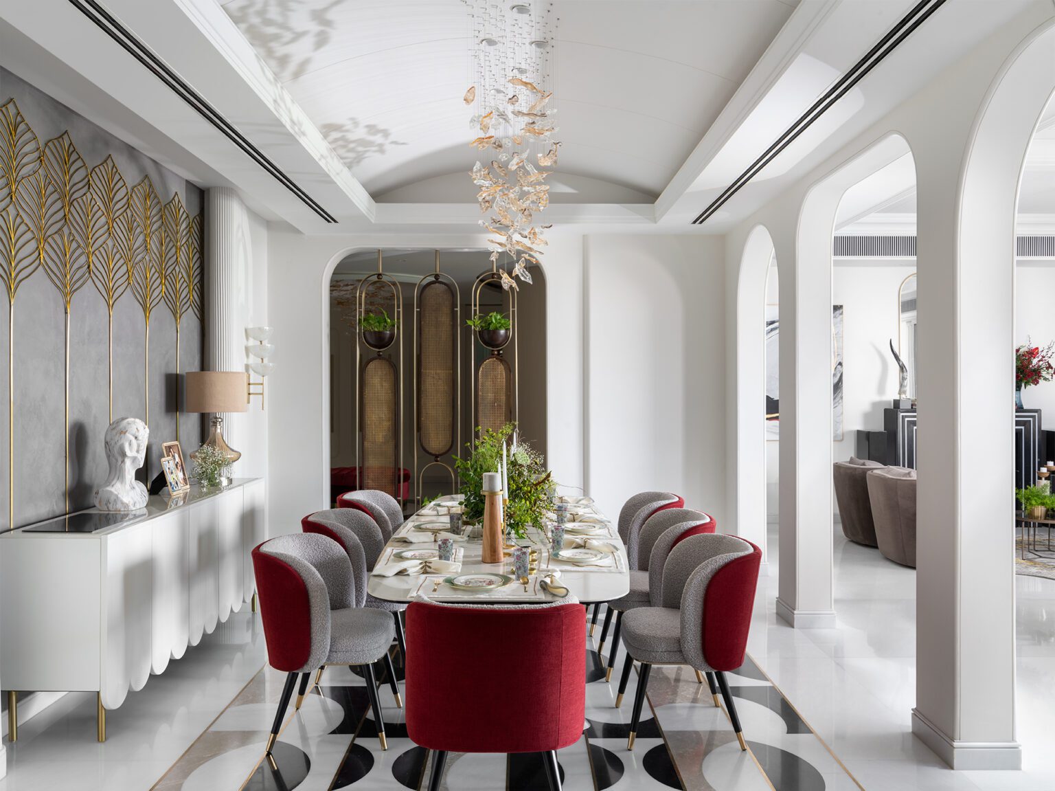 Reverie in Art Deco splendour: Malika and Mohit Sadani of The Moms Co. find their sanctuary in DLF Camellias — NSN Studio Divine, Gurugram