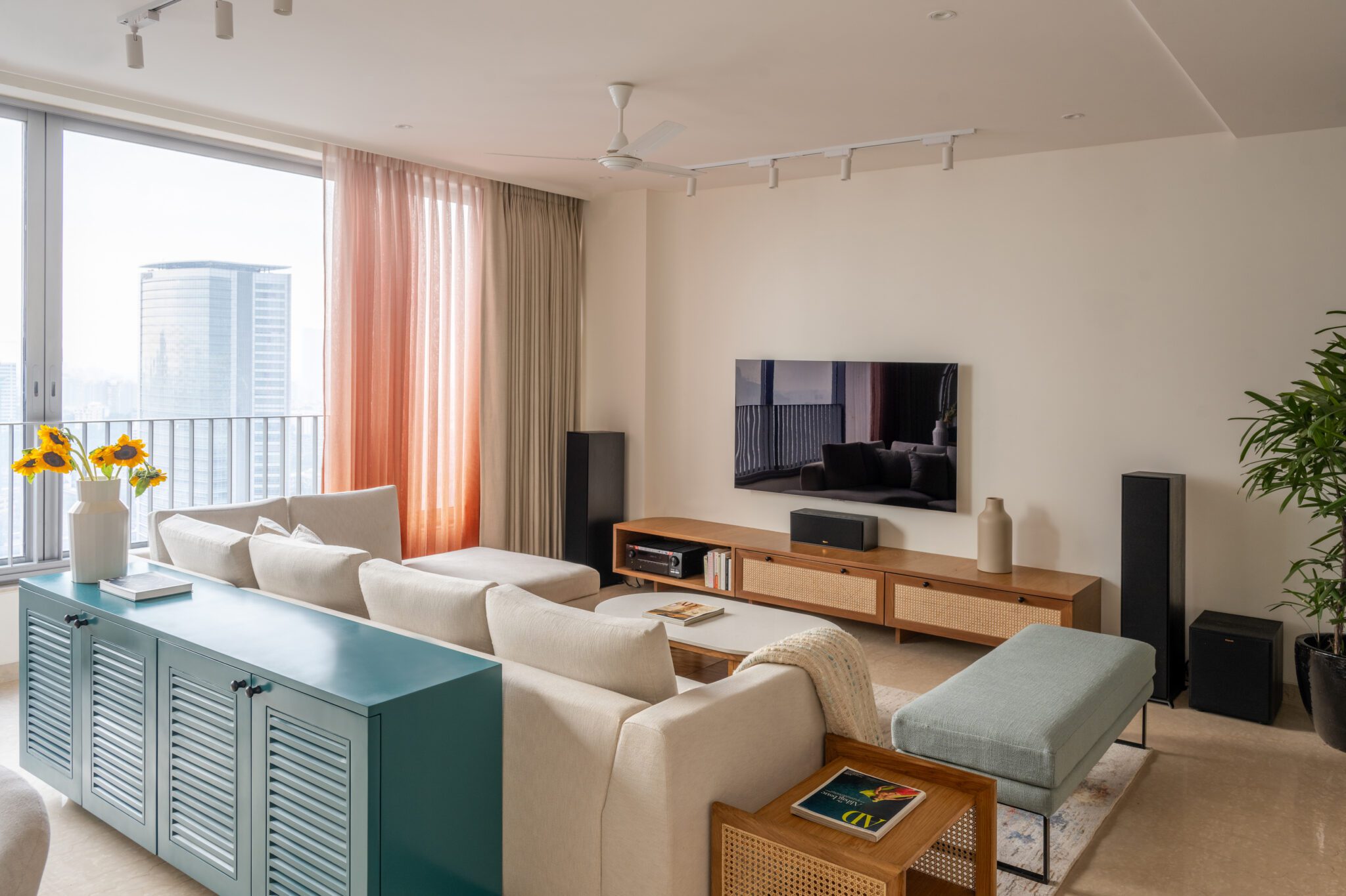 Sunlit Serenity: Hipcouch Designs a Minimalist and Multi-Functional Haven in a 1,650 Sq Ft Mumbai Apartment — interior design by Hipcouch in Goregaon, Mumbai