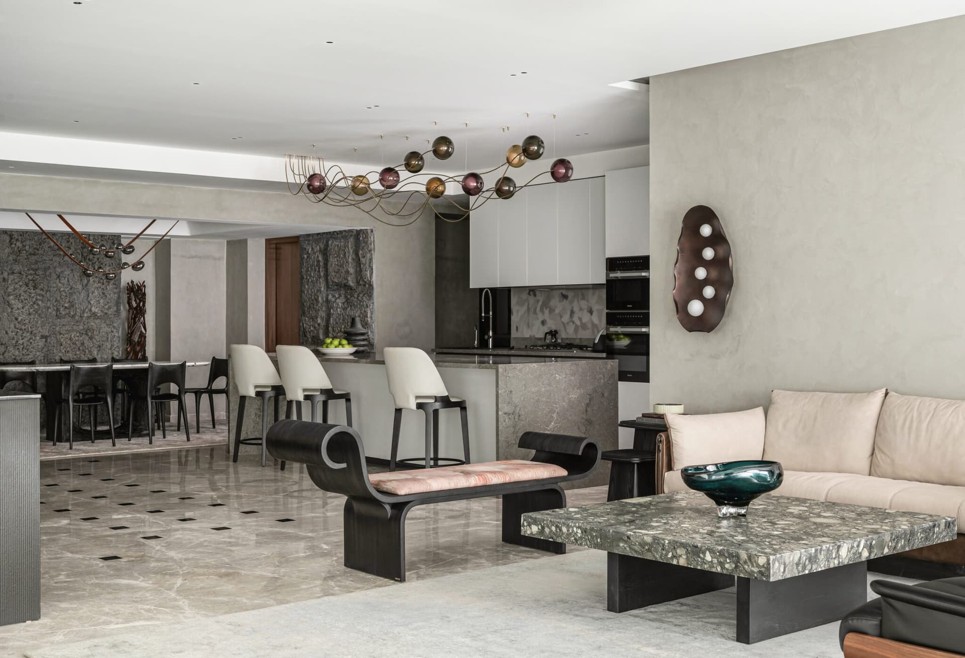 Renata: Where Boston Meets Bangalore – A Design Symphony of Cultures and Connections — interior design by Studio GSA in Sampangi Ramnagar, Bangalore