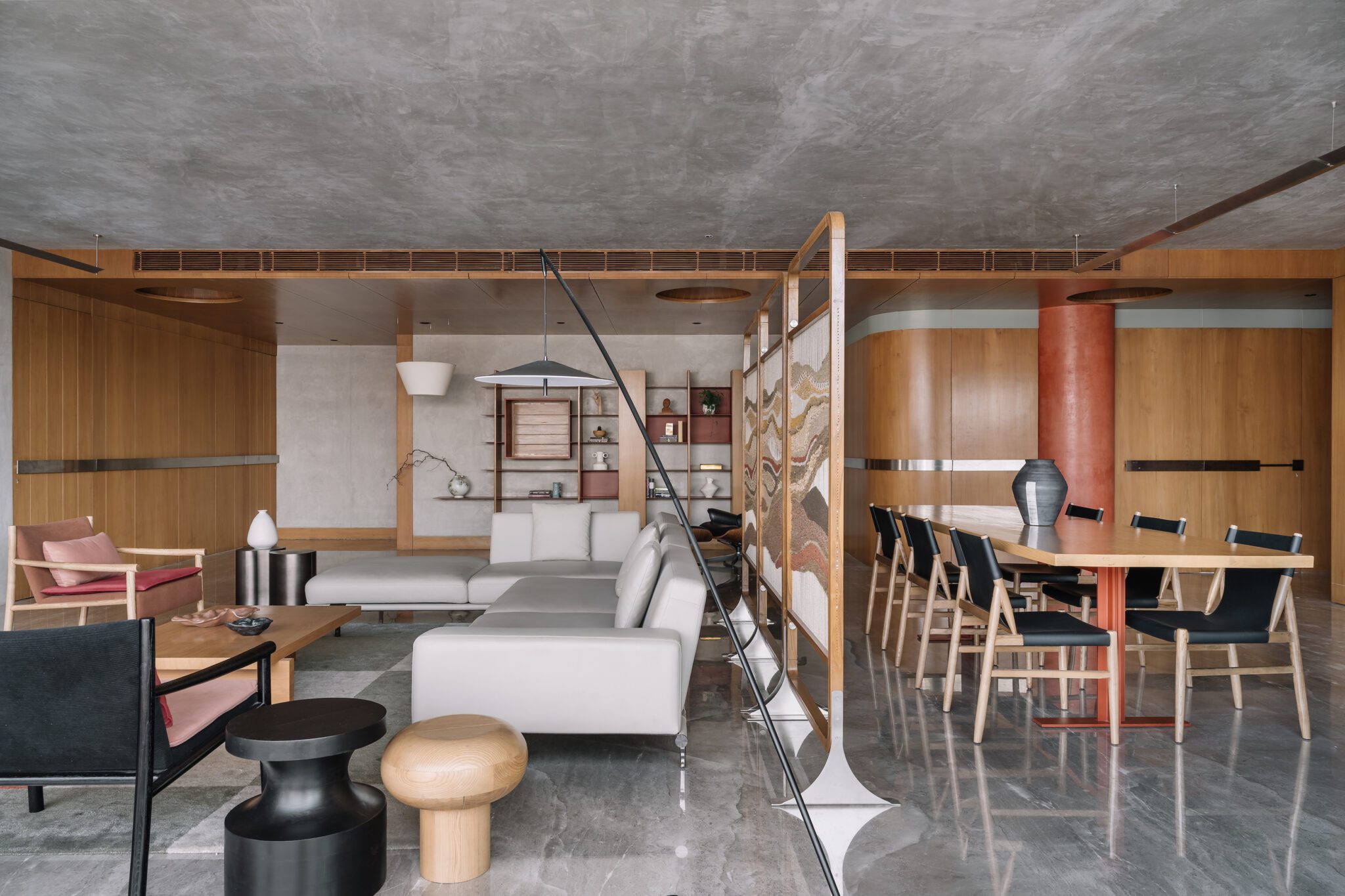 Steel Gleams, Red Hums: H+A Studio’s Minimal House Lets Detail do the Talking — ,
