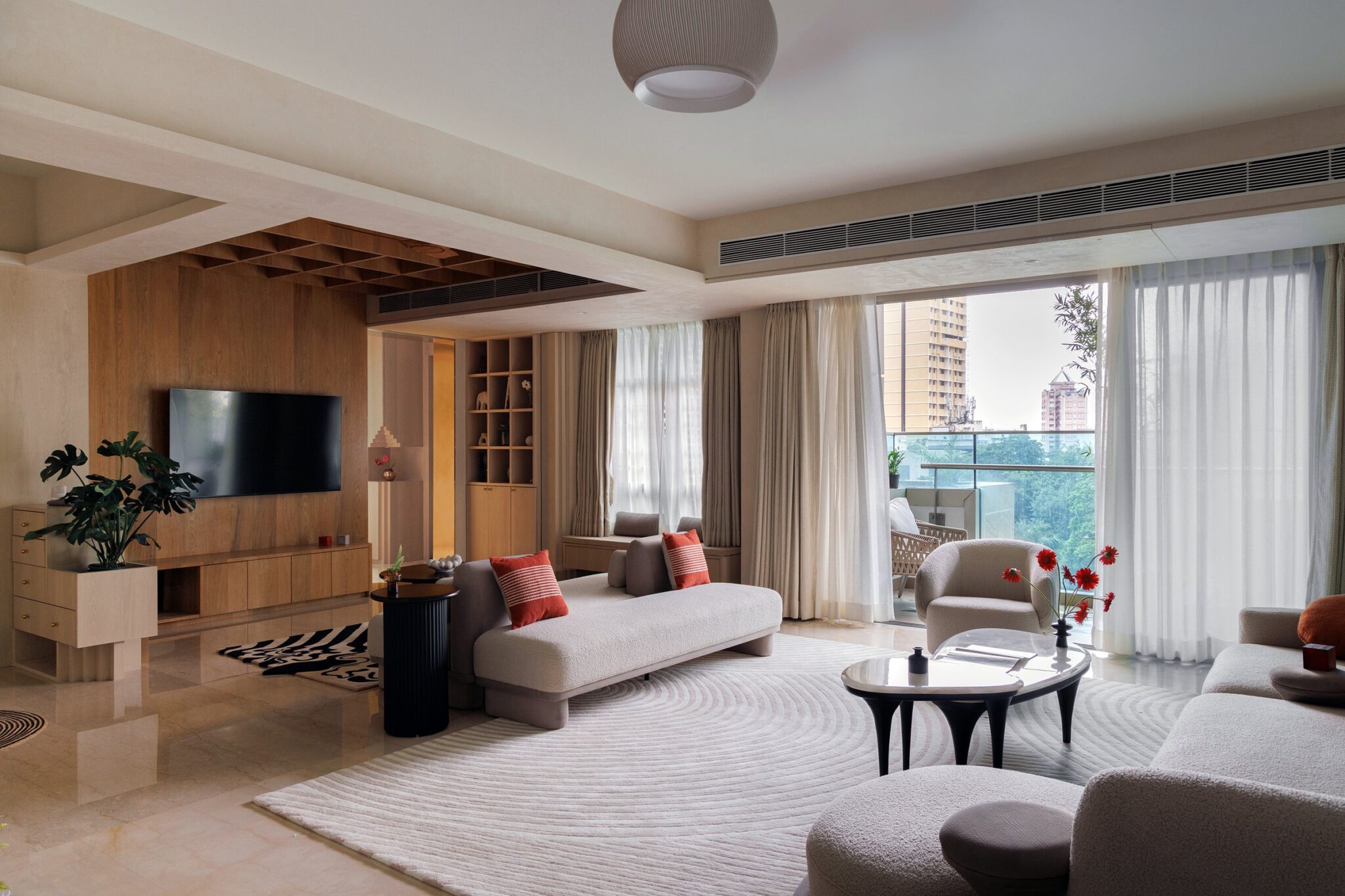 Thickened Planes: A Mumbai Apartment Where the Wall Becomes the Room — Happy Cells + JW Architect, Prabhadevi, Mumbai, India