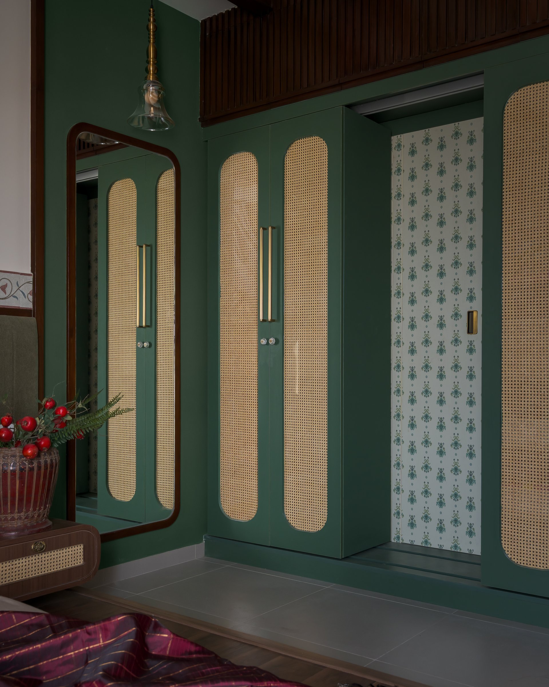 The master wardrobe elevation, treating storage as architecture rather than furniture