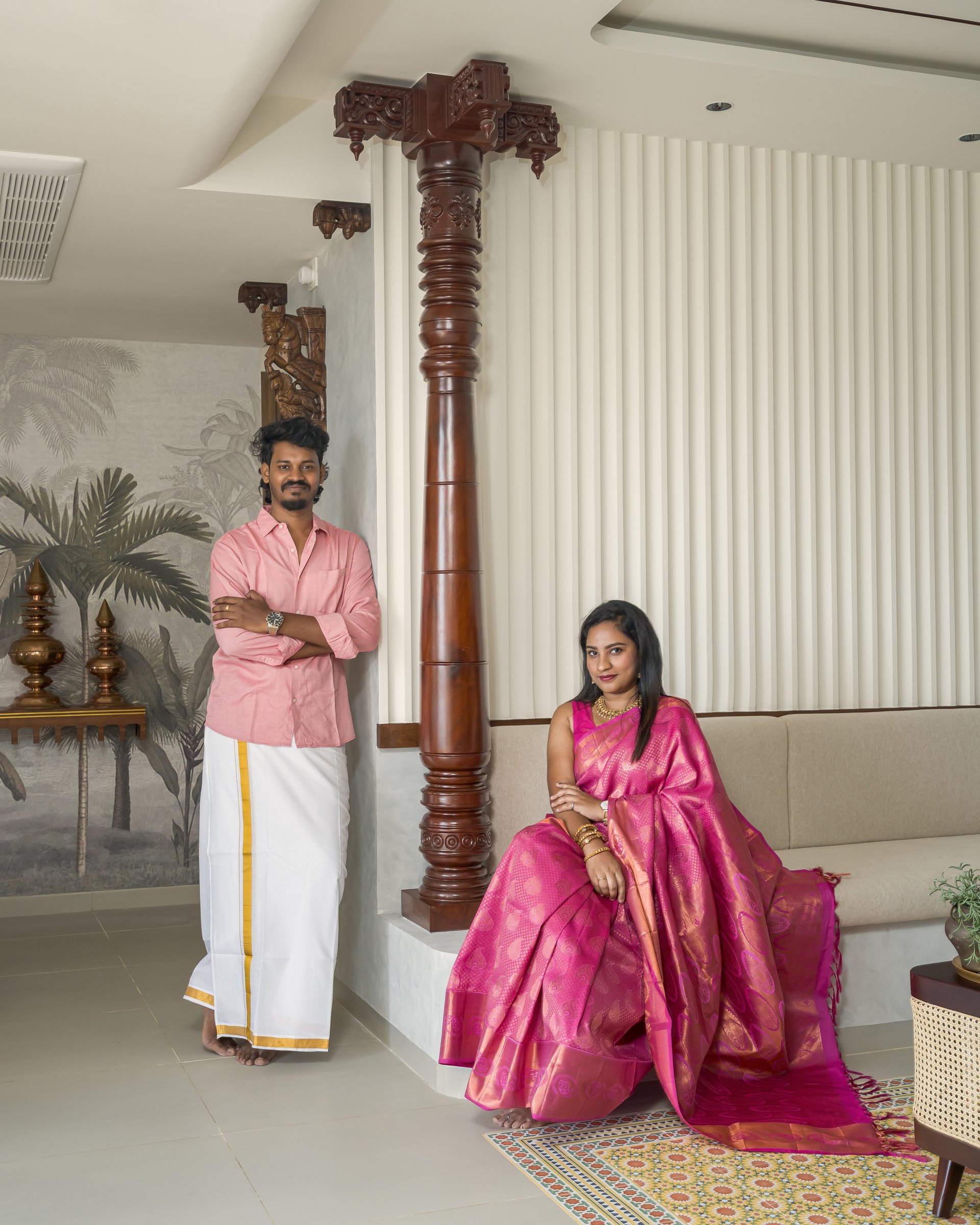 Architects Sharath Kumar L and Swathi S of Reflection Matters, inside the home they designed